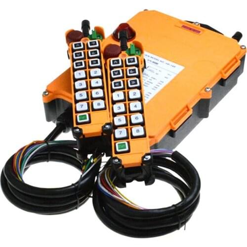 OBOHOS 14 Channels 1 Speed 2 Transmitters Hoist Crane Truck Radio Remote Control System with Emergency-Stop XH00094