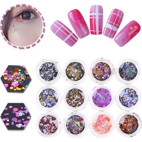 1pc Round Nail Colorful Sequins Laser Bright Flake Eye Glitter Manicure Paillette Art Nail Tools