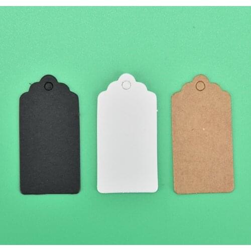 100PCS DIY Kraft Paper Tags Brown Lace Label Luggage Wedding Note Blank price Hang tag Kraft Gift Wrapping Supplies