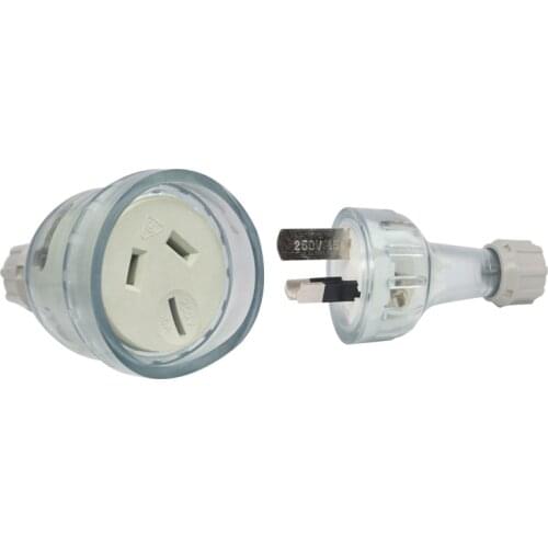 15A AU NZ Plug Assembled Rewireable Female Male Plug Socket 3 Prong Electrical AC Extension Cord Grounded Rewire Socket SAA