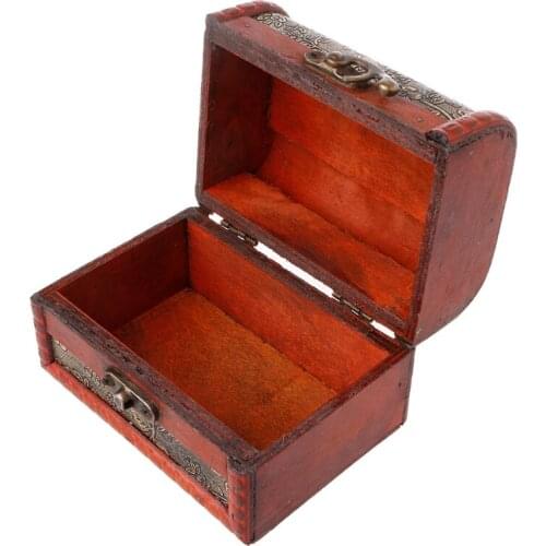 2020 Small Vintage Jewelry Box Treasure Organizer Handmade Wooden Locking Case
