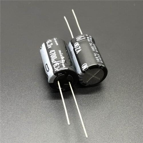 5pcs/50pcs 4700uF 6.3V4700uF NICHICON VZ Series 12.5x20mm Wide Temperature Range Aluminum Electrolytic Capacitor Long Feet