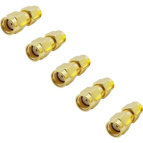 5pcs/lot RF RP SMA Connector RP-SMA Male Plug to RP Male Plug RF Coax Adapter Straight Gold plated Connector