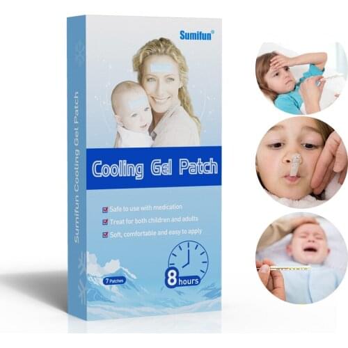 7pcs/Box Newest Baby Fever Patch Temperature Cooling Gel Sheet for Headache Pain Relief Bring Fever Down Patch Antipyretic paste