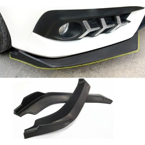 Car Front Bumper Lip Splitter Fins Body Spoiler Canards Valence Chin for Civic two pcs(R+L)