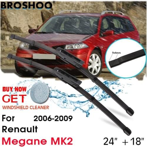 Car Wiper Blade Front Window Windscreen Windshield Wipers Blades Auto Accessories For Renault Megane MK2 24''+18'' 2006-2009