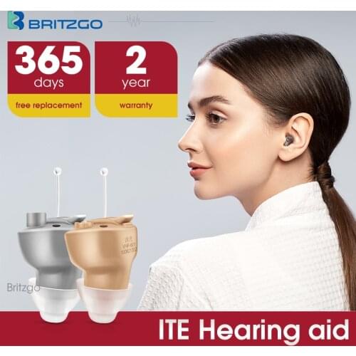 Wireless Hearing Aid,Digital Noise Reduction Mini In Ear Invisible Sound Amplifier 1.5g Battery VHP-601/VHP-603Skin Color/Silver