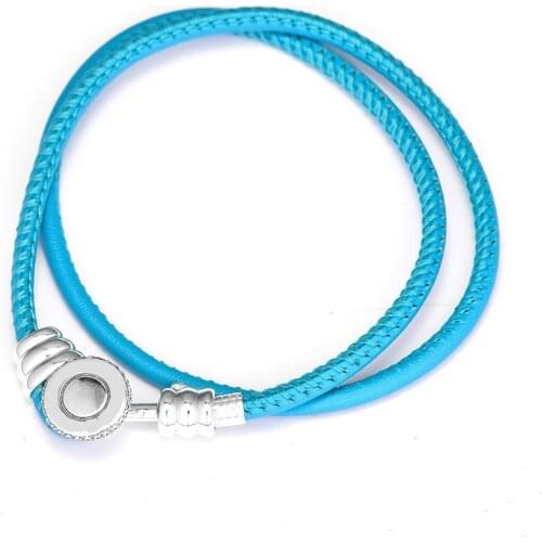 CKK Bracelet for women Men Turquoise Leather Bracelets Pulseira Feminina Masculina Pulseras Mujer Silver 925 Sterling jewelry