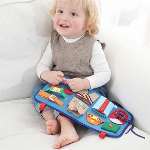 Baby Learn to Dress Board Toys Board Backpack Button Buckle Education Toys
