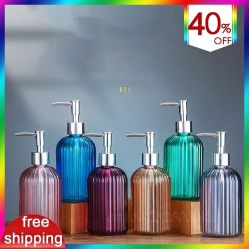 Glass Bottle Liquid Soap Dispensers 307 Stainless Steel Pump Bottle Shampoo Dispenser for Bathroom Accessories Kitchen Supplies