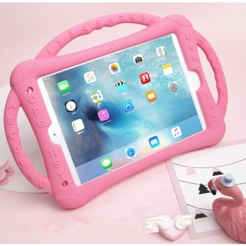 For iPad 10.2 2019 2020 Case Silicone Shockproof Kids Non-toxic Children Stand Cover for iPad 7th 8th Generation Kickstand Shell