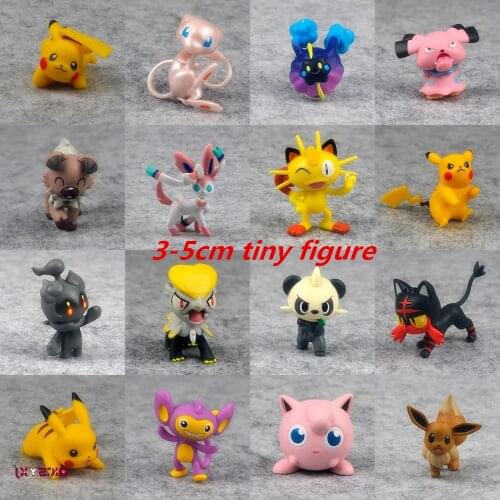 Tomy Pokemon Action Figure Pikachu Charmander Squirtle Bulbasaur Model Monster Battle Figure Litten Meowth Tiny Figure Toys