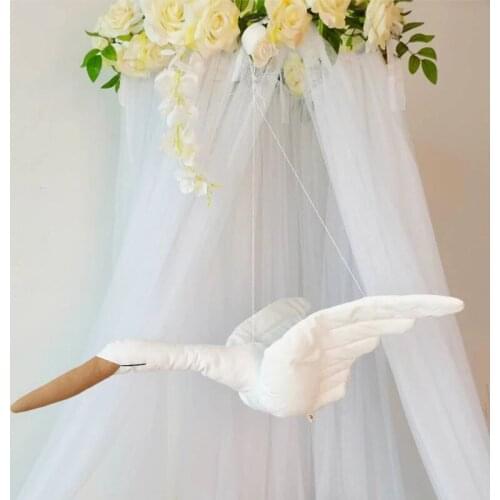Creative Wall Hanging Swan Plush Stuffed Doll Fabric Family Bedroom Nursery Room Decor Hanging Ornaments Baby Soothing Pillow