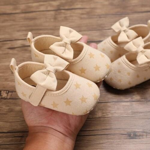 Cute Newborn Toddler Girl Crib Shoes Baby Bowknot Soft Sole Prewalker Sneakers 0-18M