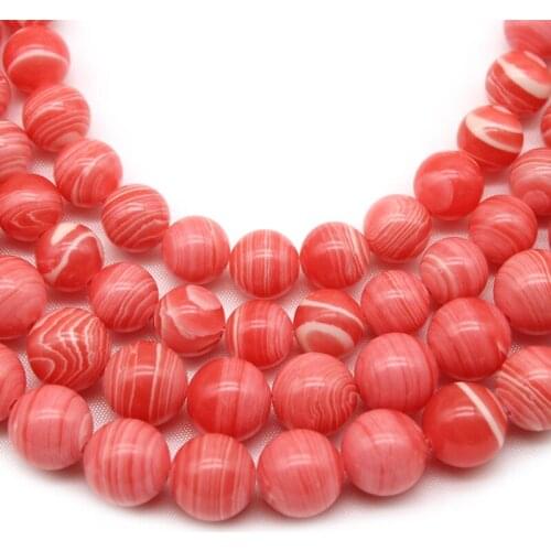 Natural Rhodochrosite Stone Round Loose Spacer Beads For Jewelry Making DIY Bracelets Accessories 6/8/10mm 15"Strand/Inch