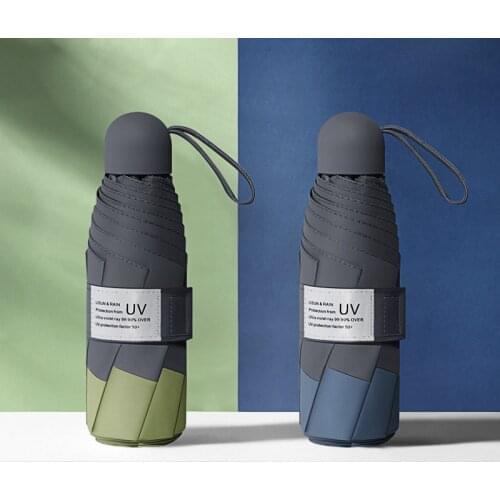 New Color Matching Eight Bones Five-Fold Umbrella Vinyl Sun Protective UV Protection Sun Umbrella Mini Sun Umbrella