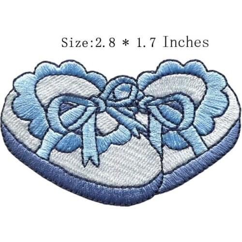 The blue color shoes 2.8"wide embroidery patch for chelsea/ghostbusters/spain euro
