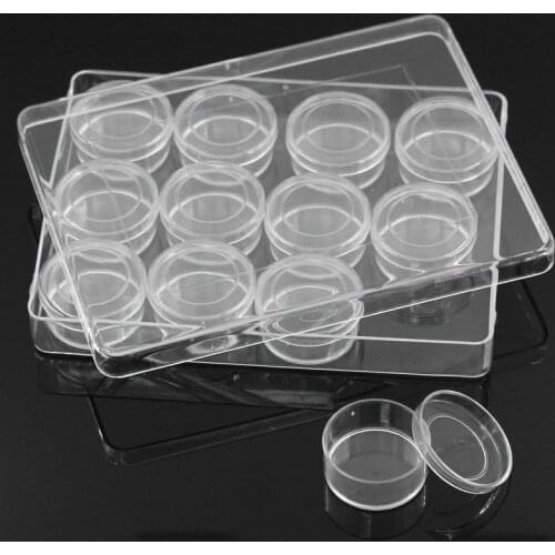 8SEASONS Plastic Empty Beads Box Storage Container Transparent 13.5x10cm,1Piece(12 compartments) (B26736)