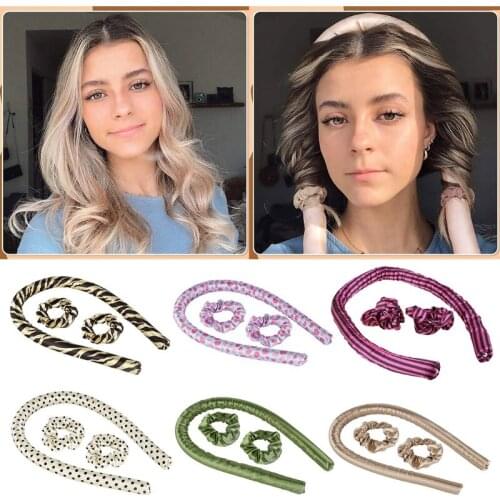 Heatless Curling Rod No Heat Silky Soft Foam Hair Curler Roller Curls Headband