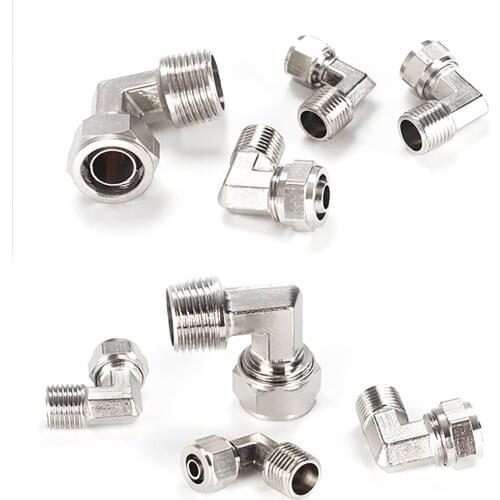 Pneumatic Fittings OD 6/8/10/12mm Hose Tube 1/8" 1/4" 3/8" 1/2" Male Thread Pneumatic Fast Twist Fittings Elbow Quick Connector