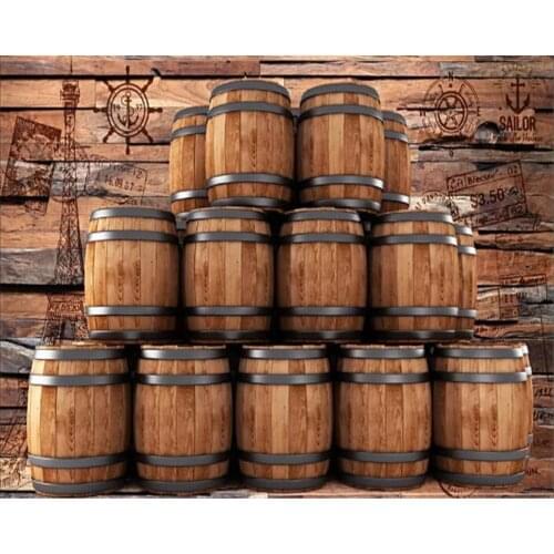 Beibehang Custom wallpaper photo Europe and America retro nostalgia wood bar wine barrel winery background walls 3d wallpaper