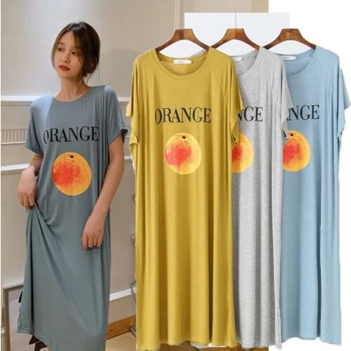 Casual Nightdress Women Pajamas Night Dress Summer Short Sleeve Loose Sleepdress Ladies Nightgowns Soft Homewear Pyjamas