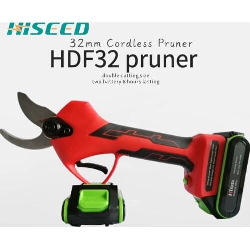 Hiseed Professional Electric Pruning Shears 21v Li-ion Battery 32mm cordless pole pruning bypass lopper