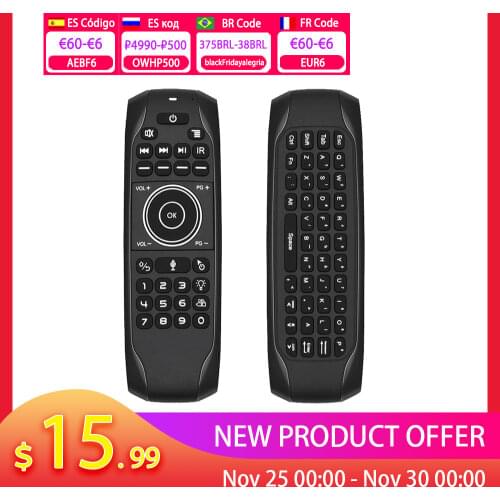 Newest G7V PRO Backlit Voice Gyroscope Wireless Air Mouse with Russian English keyboard 2.4G Smart Voice Remote Control