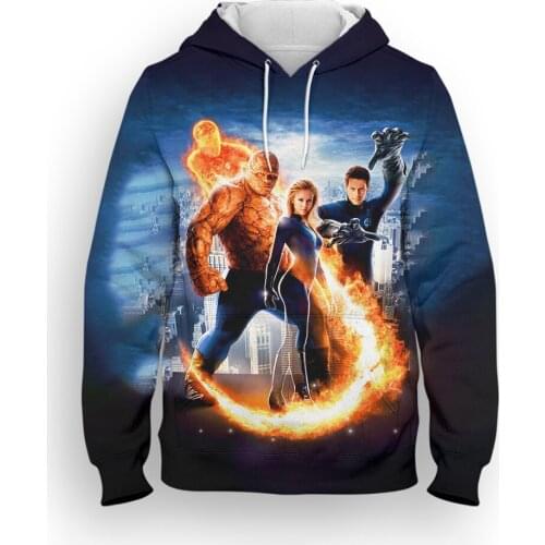 Fantastic Four Womens Sweatshirt Spring Autumn Marvel 3D Print Mens Hoodies Streetwear Long Sleeve Children Pullovers