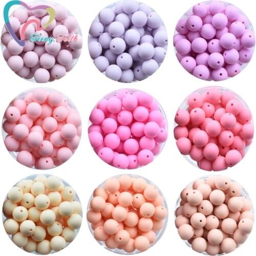 Teeny Teeth 100 PCS Dia 15 MM Round Series Silicone Loose Beads,BPA Free DIY Toys Silicone Chewable Beads