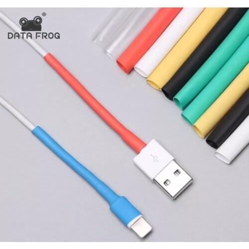 DATA FROG 100cm/10pcs For iPhone Original Cable Protector Heat Shrink Tube Universal For iPhone Repair Lightning Charger Cable