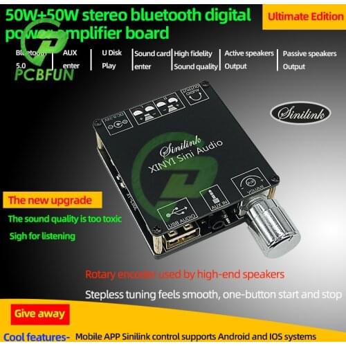 TPA3116 HIFI Stereo Bluetooth Digital Power Amplifier Board Dual Channel 50W*2 100W*2 Speaker Stereo Audio Module XY-C100H