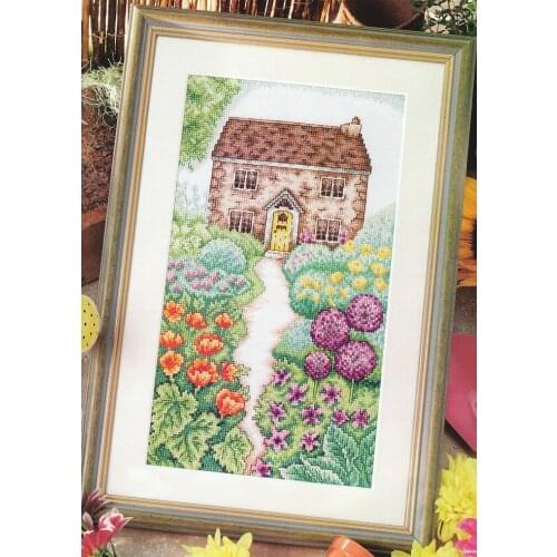 Top Quality beautiful lovely counted cross stitch kit summer house home cottage villa in flower flowers