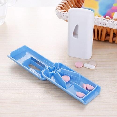1PC Medicine Pill Holder Tablet Cutter Splitter Pill Case Mini Useful Portable Storage Box Pill Tablet Pill Cutter Divider