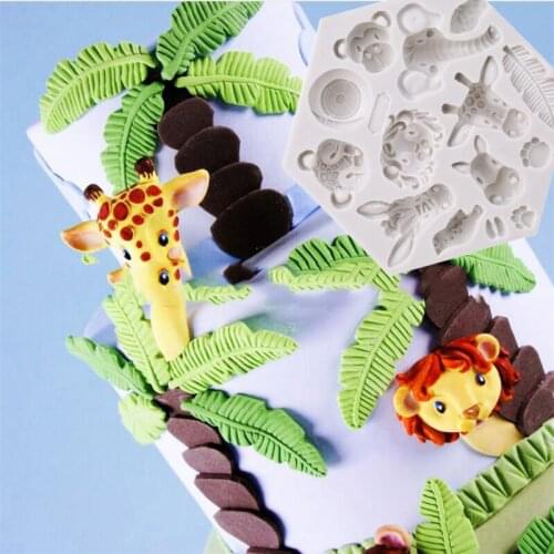 1PC 3D Forest Animal Mould Silicone Molds Woodland Cake Decorative Mold Tools Cake Decorating Fondant Mold