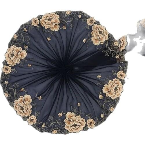 1Yards Embroidery Flower Lace Fabric 20cm Royal Blue Guipure Lace Ribbon Sewing Crafts Women Lace Fabric For Wedding Dress QZ07