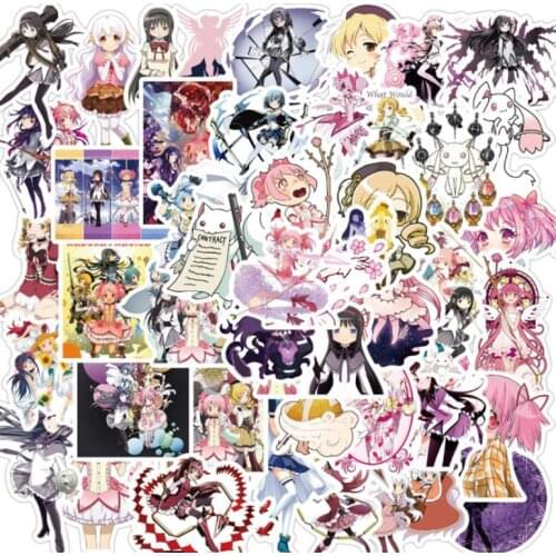 10/30/50Pcs Cartoon magical girl Madoka Graffiti Waterproof Skateboard Travel Suitcase Phone Laptop Luggage Stickers DIY Kids
