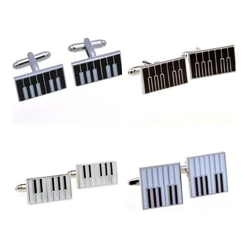10pairs/lot Enamel Piano Cufflinks Copper Plating Piano Cuff Links Mens Jewelry Gift Business Style Wholesale