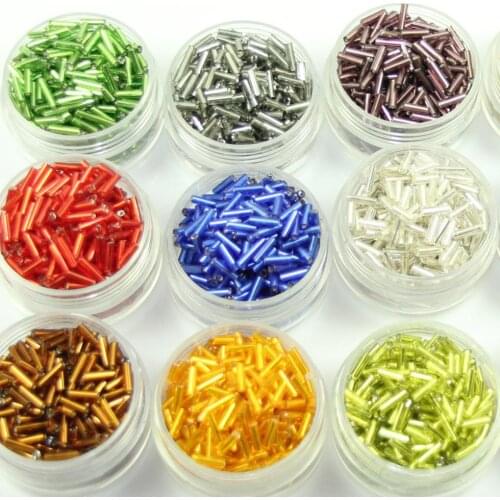 10000pcs mix colors Lucite silver lined tube beads acrylic beads seed beads mixed colors mix sizes 2mm-6mm