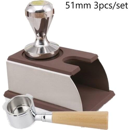 3pcs/set coffee filter Tamper Holder Mat Coffee Maker Support Base Rack Coffee Accessories Bottomless Portafilter for Barista