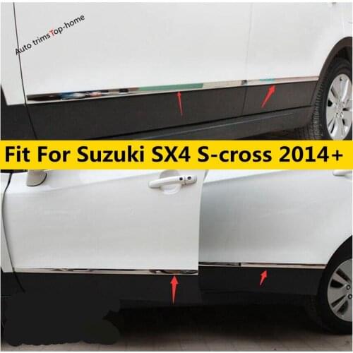 Yimaautotrims Accessories For Suzuki Sx4 S-cross 2014 - 2020 Car Body Molding Door Bottom Stripes Streamer Decoration Cover Trim