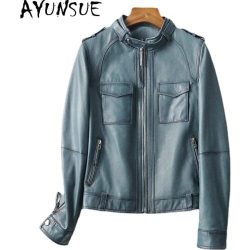 AYUNSUE Genuine Leather Jacket Woman Clothes Sheepskin Coats Famale Fashion Style Autumn Jackets Ladies Chaqueta De Cuero SQQ67