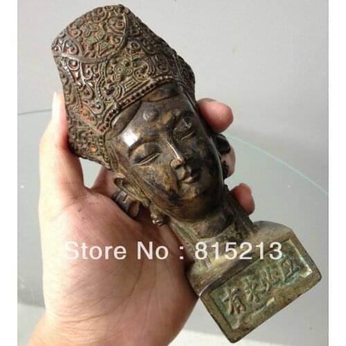 Free Shipping seal youqiubiying Bronze statues wonderful kuanyin buddha Old Chinese Antique