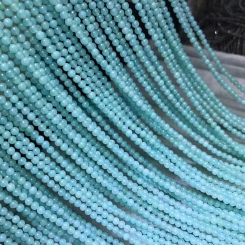 Loose beads Amazonite round green 2m 3mm 15" for DIY jewelry making FPPJ wholesale beads nature gem stone