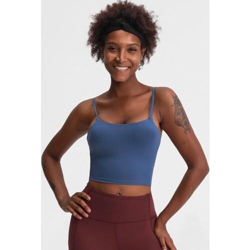 Essential Push Up Padded Gym Fitness Bras Crop Tops Women Plain Soft Nylon Yoga Workout Sports Bras with Removable Pads