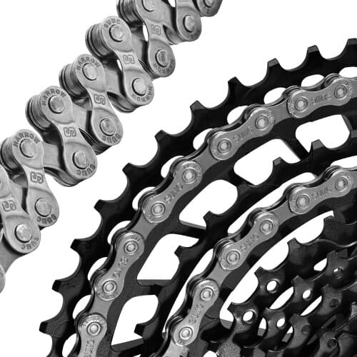 SWTXO 6/7/8 9 10 11 Speed Chain MTB Road Bike Chain For Shimano Sram Campagnolo With Velcro 1/2" x 11/128" 116 Links