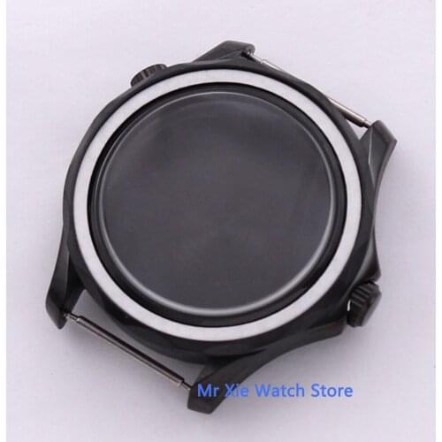 Bliger 41mm balck Sterile Stainless Steel Watch Case Fit for MIYOTA Automatic Movement