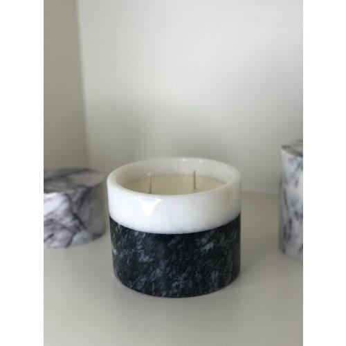 BLACK and WHITE Marble Soy Wax Candle Premium Gift Aromatherapy