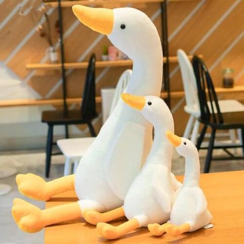 32-100cm White Duck Plush Toys Giant Pink Duck Sky Long Neck Goose Animal Dolls For Kid Birthday Gift
