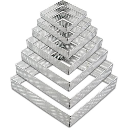 3.5cm high fruit pie circle square stainless steel 304 perforated tart ring tarlet ring tart shell molds
